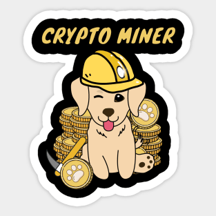 Funny Golden Retriever is a Crypto Miner Sticker